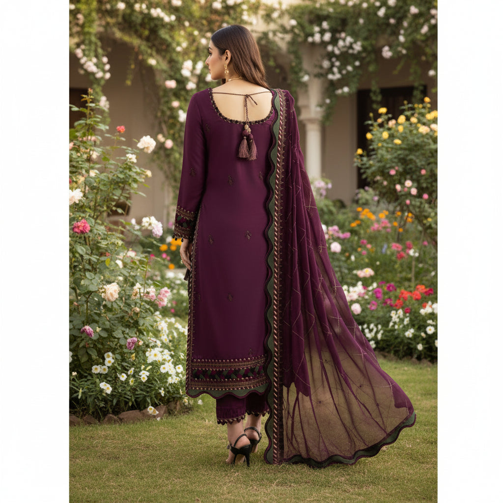 WINTER-3PC DHANAK EMBRODIERY SUIT