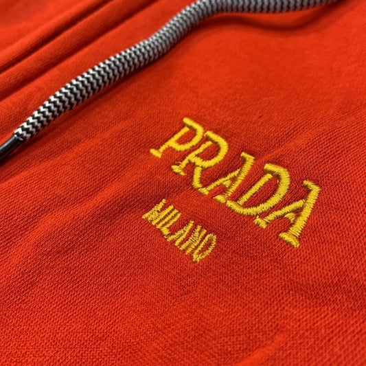 PRADA Milano red fleece Hoodie