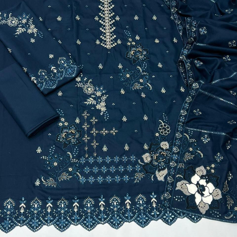 WINTER-3PC ZINIC DHANAK EMBRODIERY SUIT