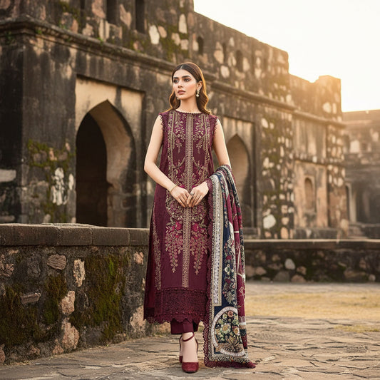 Winter- Maria.B - Embroidered Dhanak 3-PC