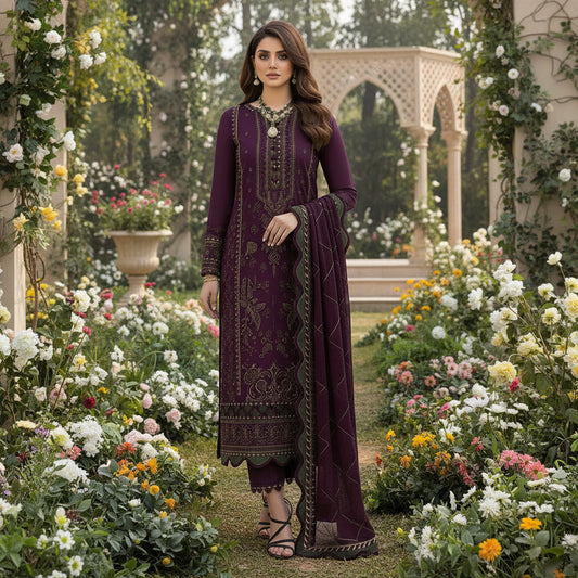 WINTER-3PC DHANAK EMBRODIERY SUIT