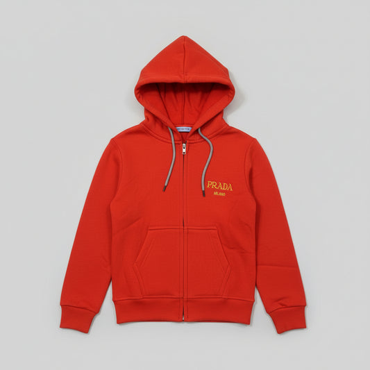 PRADA Milano red fleece Hoodie