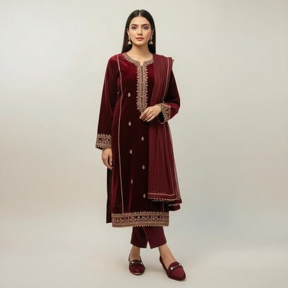 Ladies Elegant Mehroon Pump Shoes