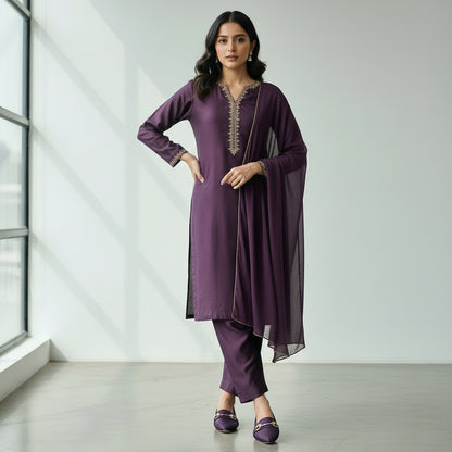 Ladies Elegant Purple Pump Shoes