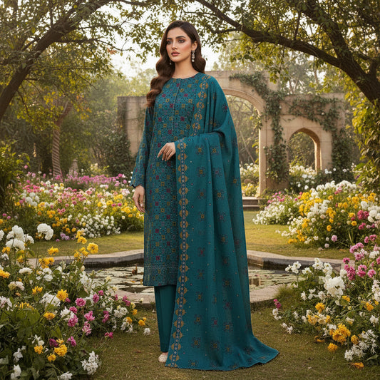 WINTER-3PC Kayseria DHANAK EMBRODIERY SUIT