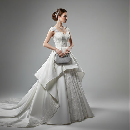 Bridal Metal Hand Pouch – Silver Crystal Embellished